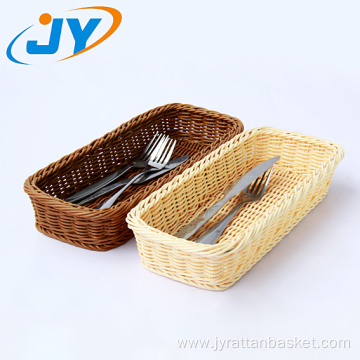 pp rattan basket for fork and knife